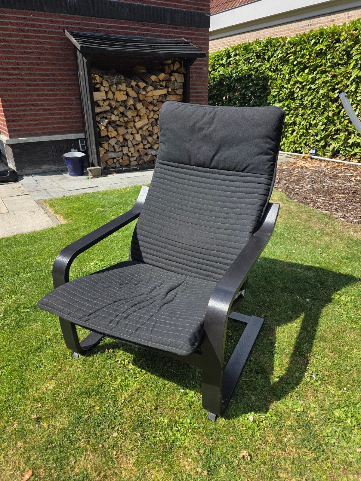 Ikea Pogang stoel, Modern, Comfortabel, Gebruikt, Zwart, Ophalen of Verzenden