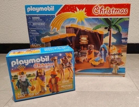 2 sets Playmobil grote Kerst stal 5588 en drie wijzen 9497, Kinderen en Baby's, Gebouw, Complete set, Nieuw, Ophalen of Verzenden
