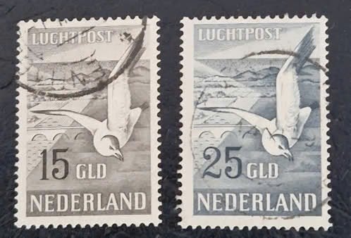 Nederland 1951 - NVPH LP12-LP13  - Luchtpost Zeemeeuw, Postzegels en Munten, Ophalen of Verzenden, Na 1940, Gestempeld