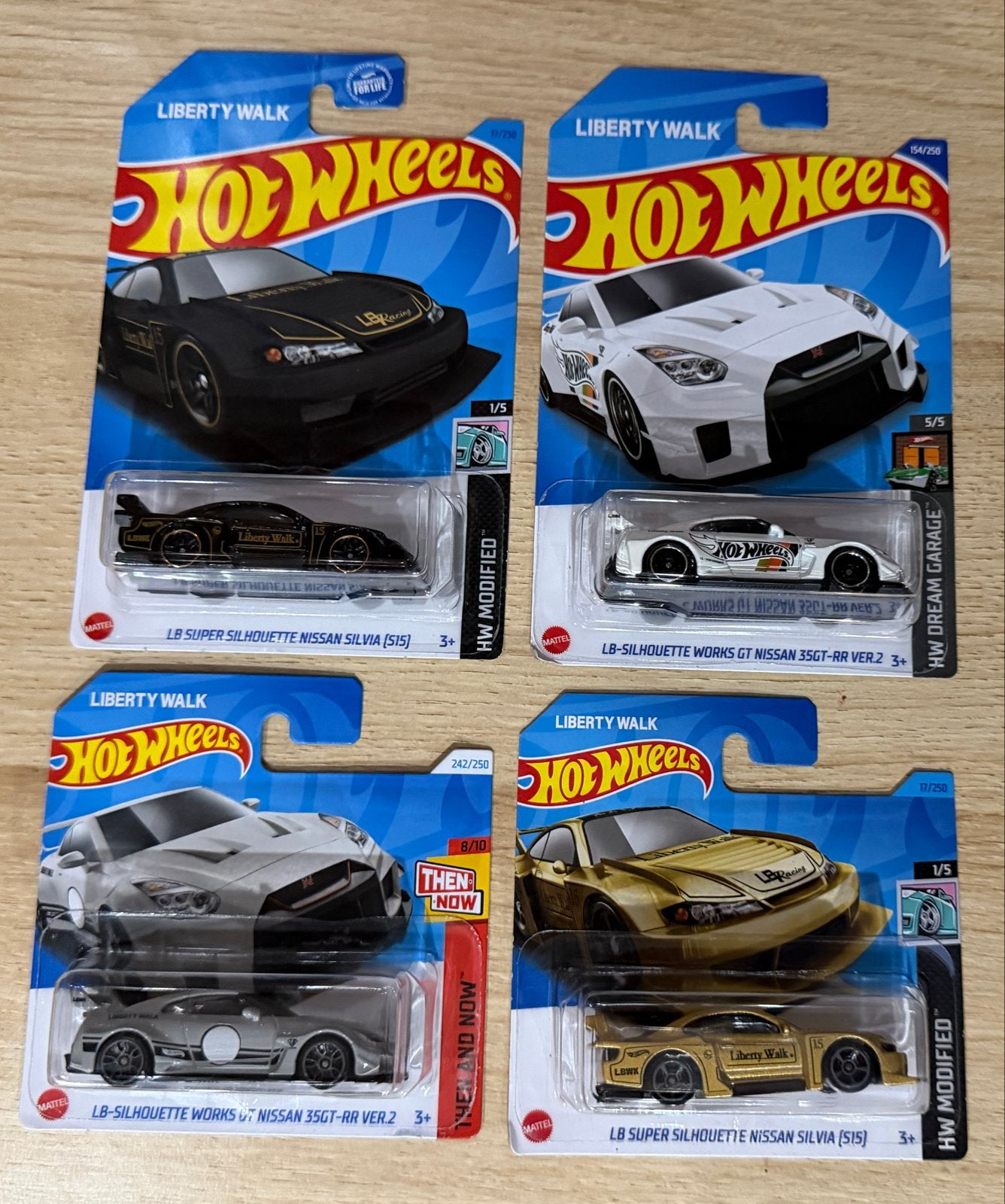 Hot Wheels Liberty Walk Nissan Silvia & GT-R (4 stuks), Ophalen of Verzenden, Nieuw, Auto