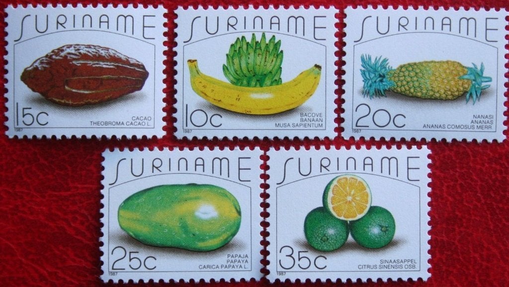 Suriname 1987 - Surinaamse vruchten - ZB 561-565, Ophalen of Verzenden, Postfris