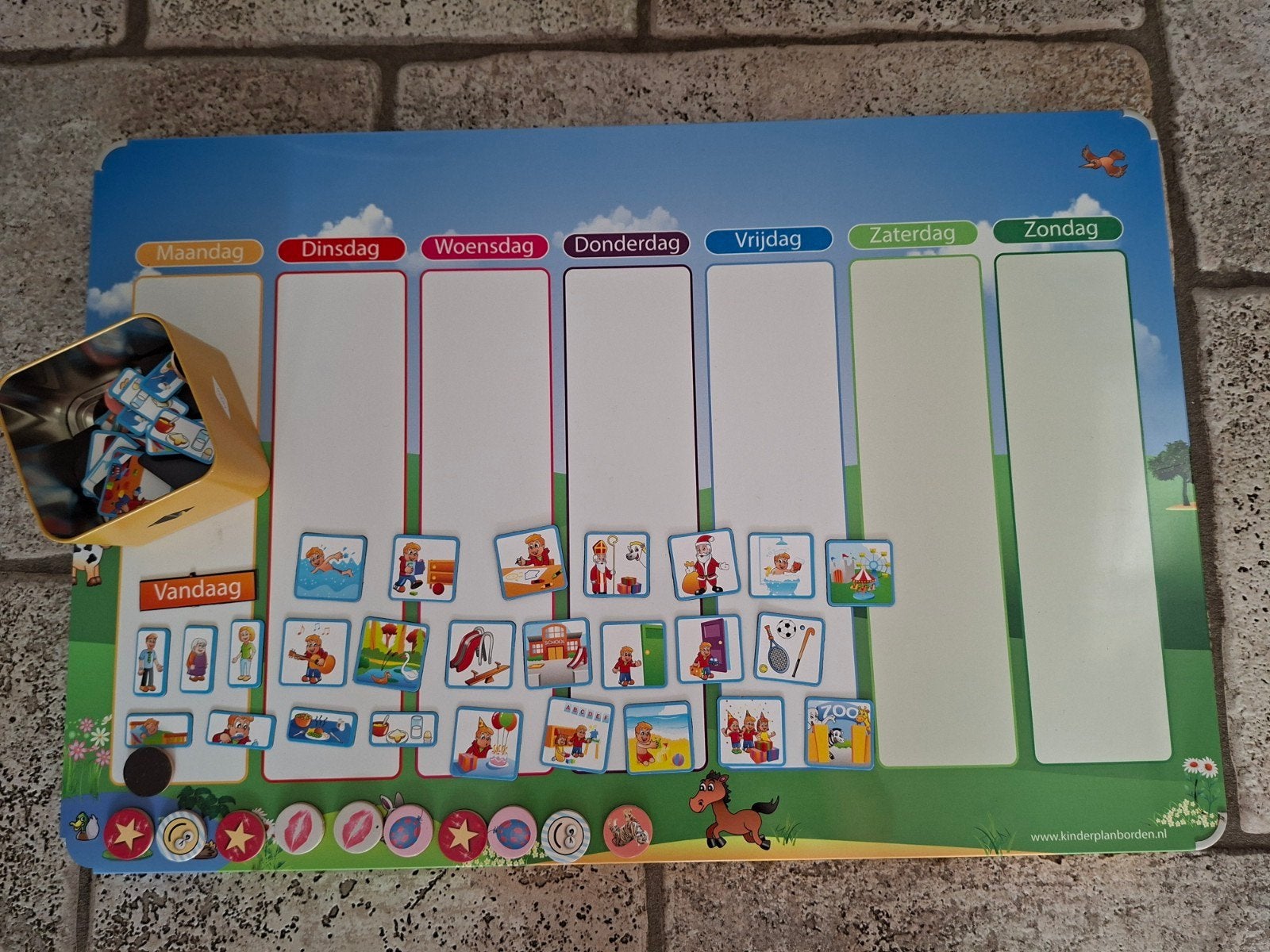 Kinderplanbord Weide met magneten - Dagplanner voor kinderen, Ophalen, Zo goed als nieuw