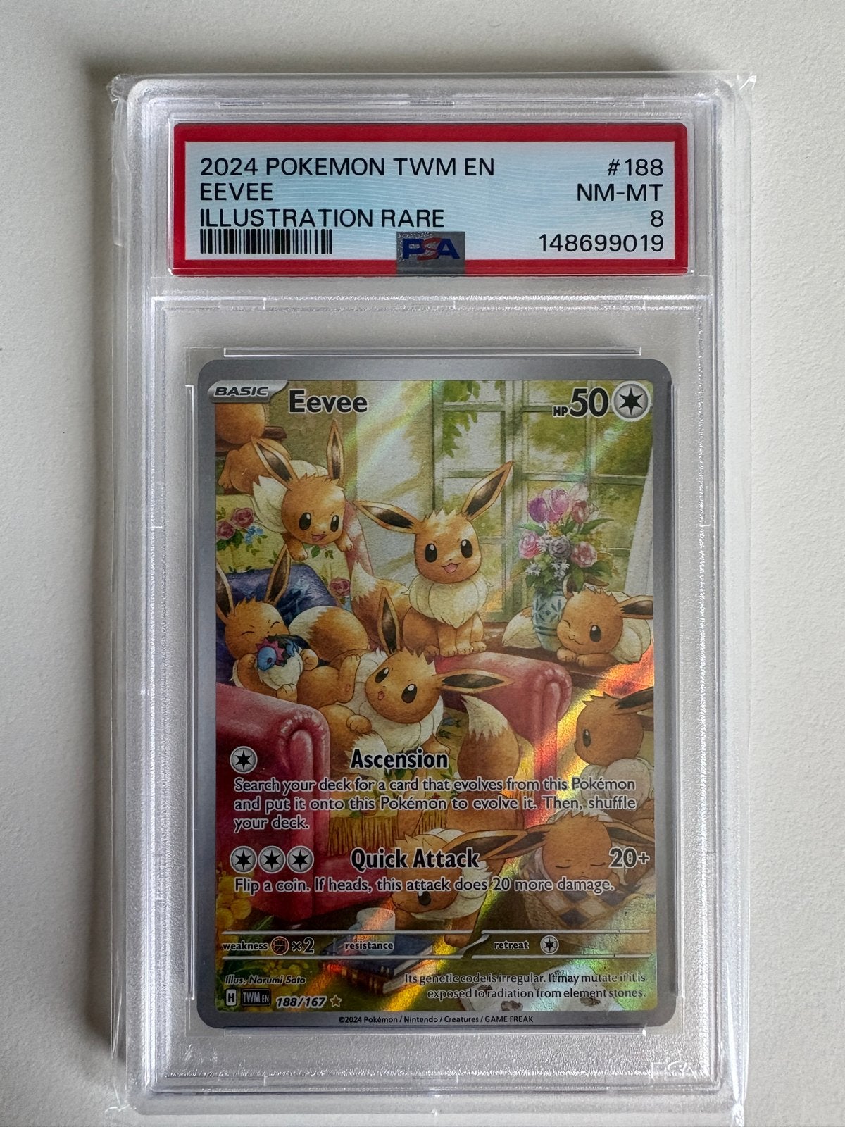 Eevee 188 PSA 8, Ophalen, Zo goed als nieuw, Losse kaart