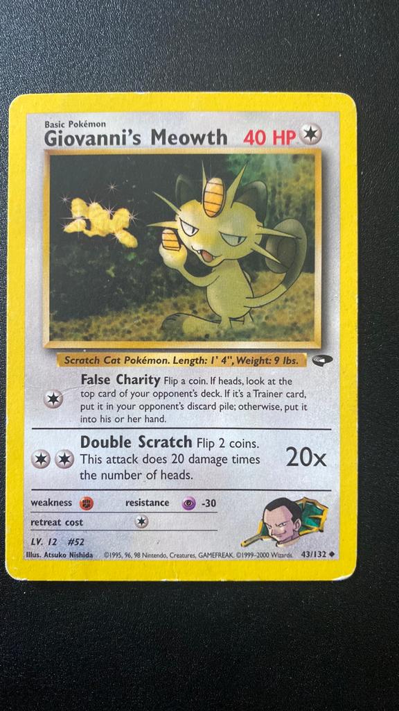 Pokemon meowth giovanni 43/132 gym, Ophalen of Verzenden, Gebruikt, Losse kaart