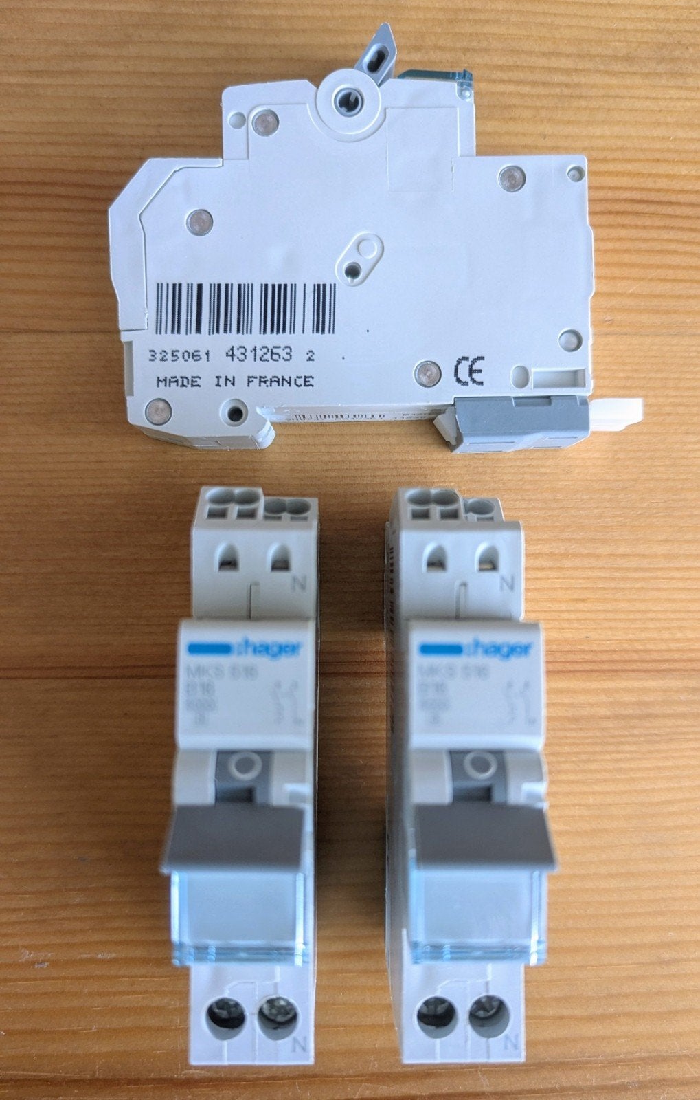 (3 Stuks) Hager B16 Installatieautomaten MKS 516, Ophalen, Nieuw, Overige typen