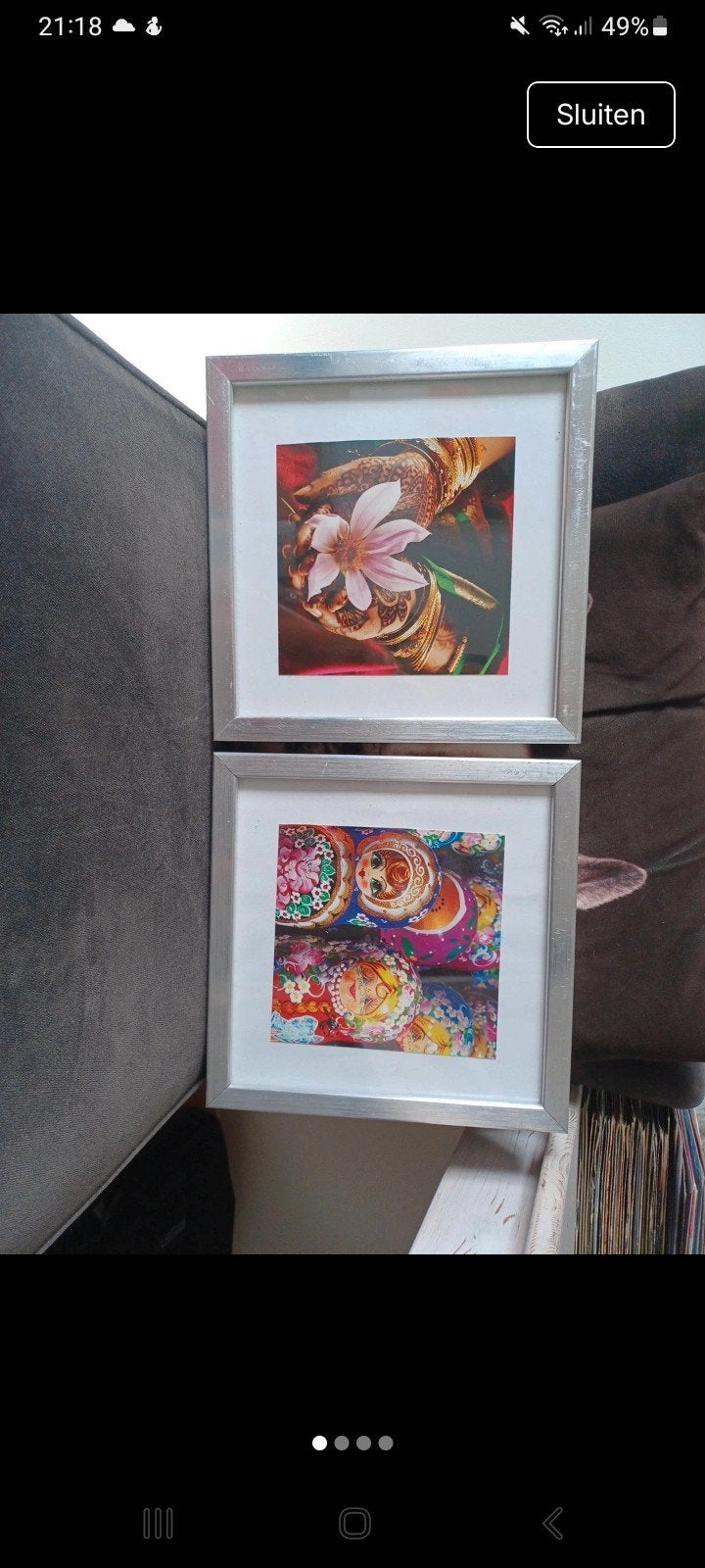 2 kleurrijke prentjes van IKEA in goede staat, Huis en Inrichting, Woonaccessoires | Schilderijen, Tekeningen en Foto's, Minder dan 50 cm