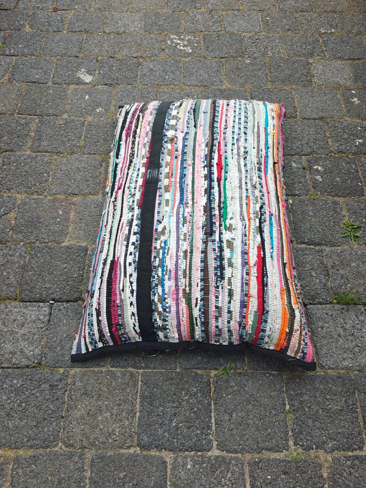 Rag-Bag 70x100 gerecycled kussen/poef - kleurrijk en uniek, Ophalen, Gebruikt, Overige kleuren, Rechthoekig
