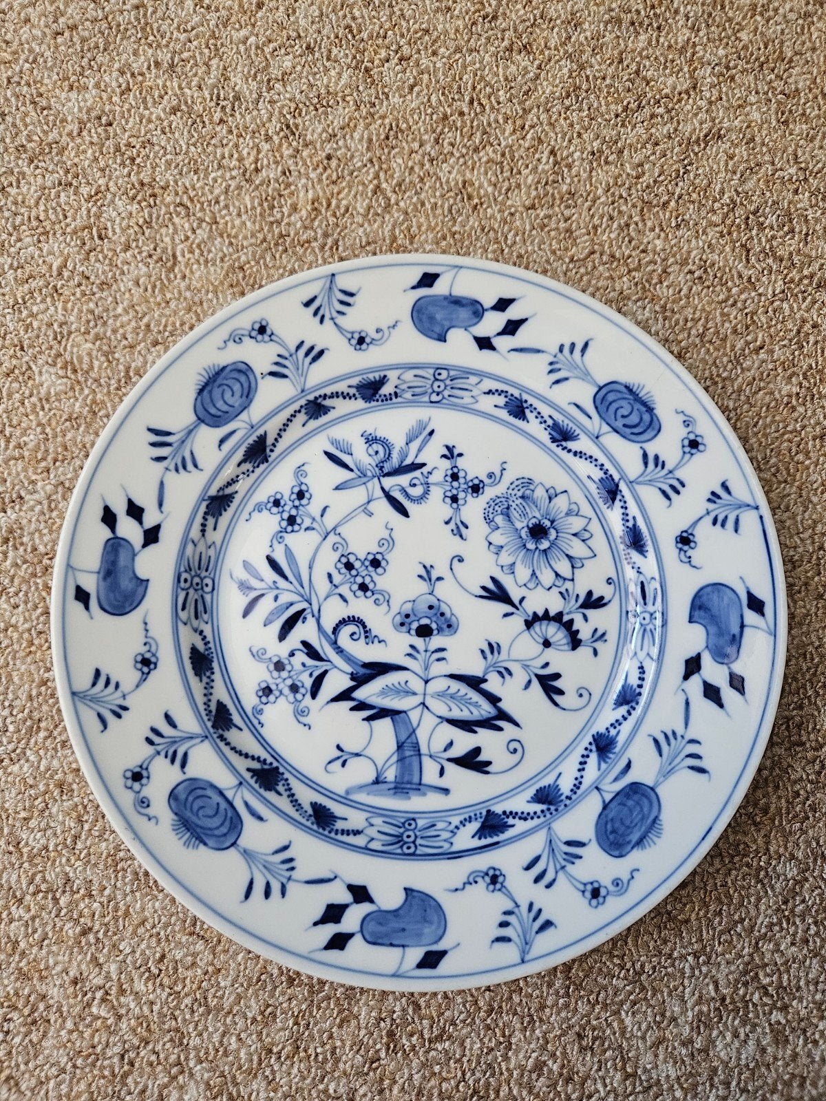 Meissen Zwiebelmunster bord 19,5 cm, Antiek en Kunst, Ophalen of Verzenden