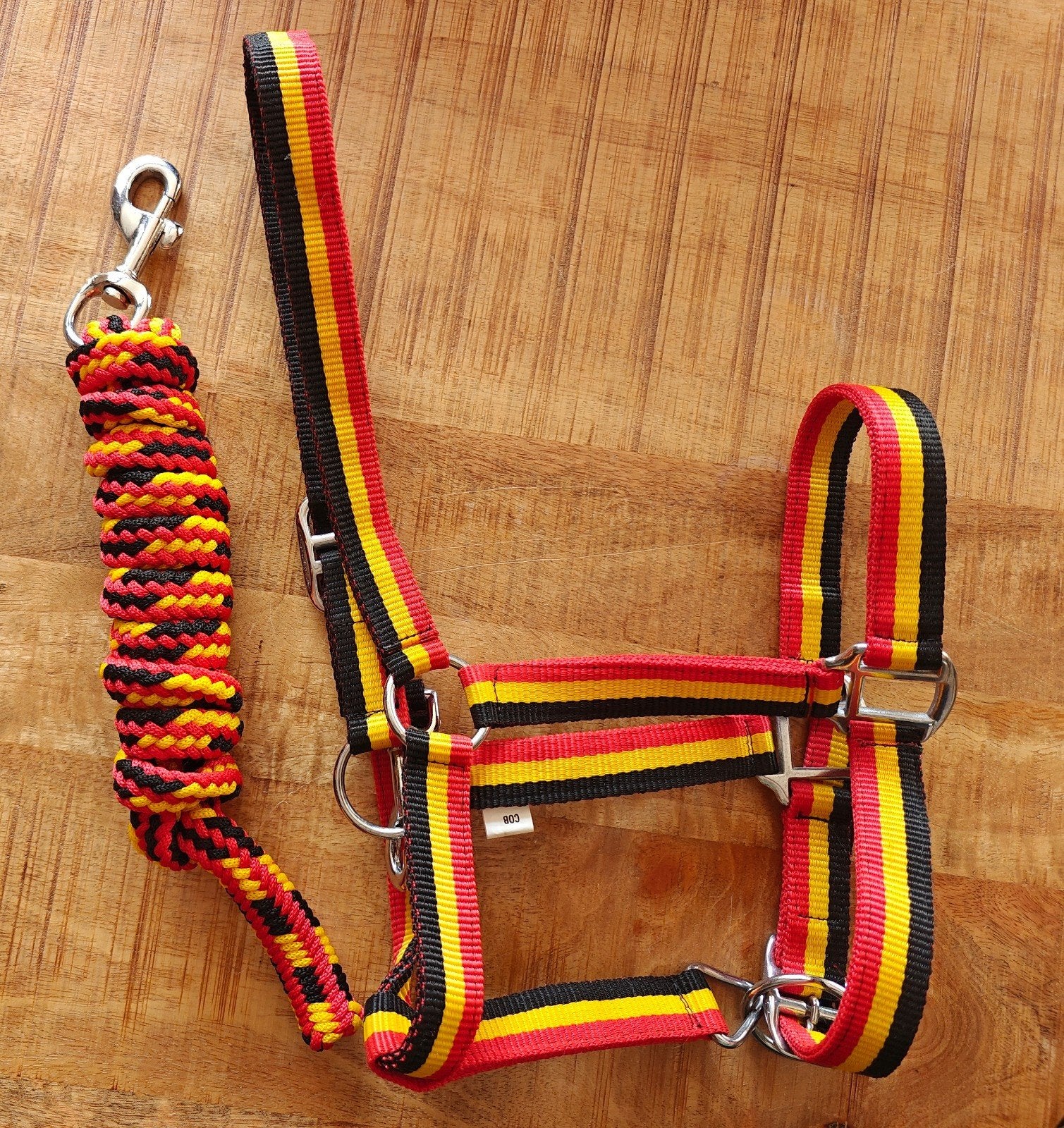 Nieuw S2G halster incl touw zwart/heel/rood mt Cob, Bruin, Nieuw, Ophalen of Verzenden, Halster