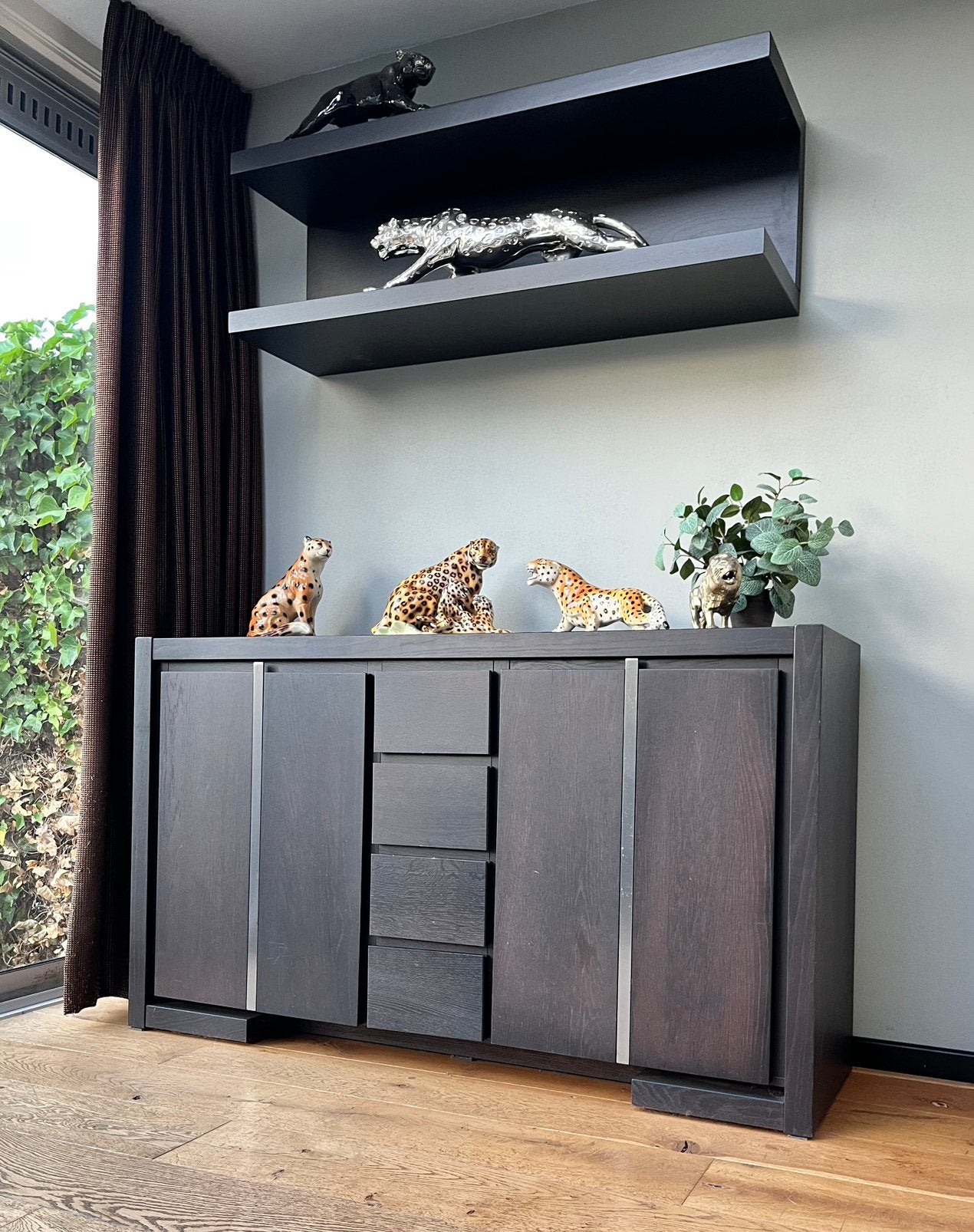 Quba dressoir 158x45x91 cm – Casba Wonen – Wengé, Huis en Inrichting, Ophalen, Gebruikt, 150 tot 200 cm, Eikenhout