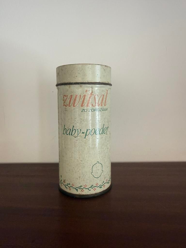 Zwitsal antieke poederbus/ blik, Verzamelen, Blikken, Ophalen of Verzenden, Gebruikt, Overige