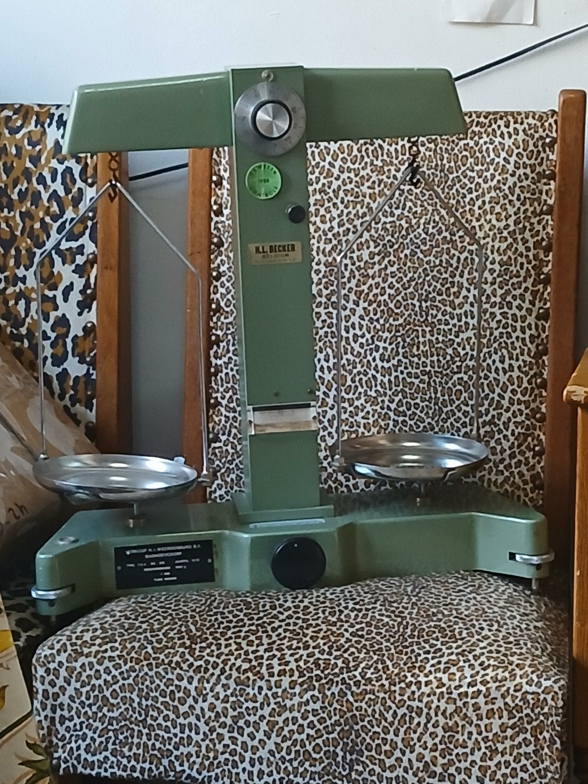 Vintage H.L. Becker Balansweegschaal - Groen, Ophalen