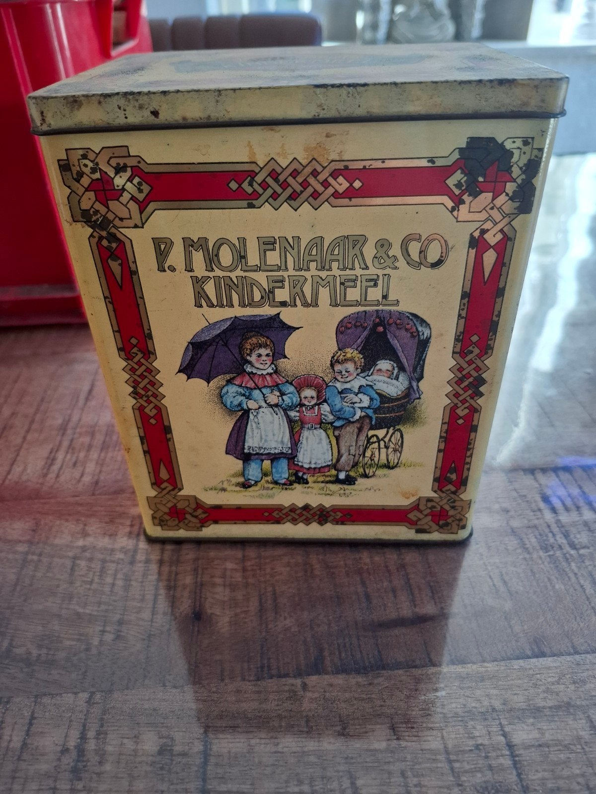 Vintage P. Molenaar & Co Kindermeel Blik - Zeldzaam, Antiek en Kunst, Ophalen of Verzenden