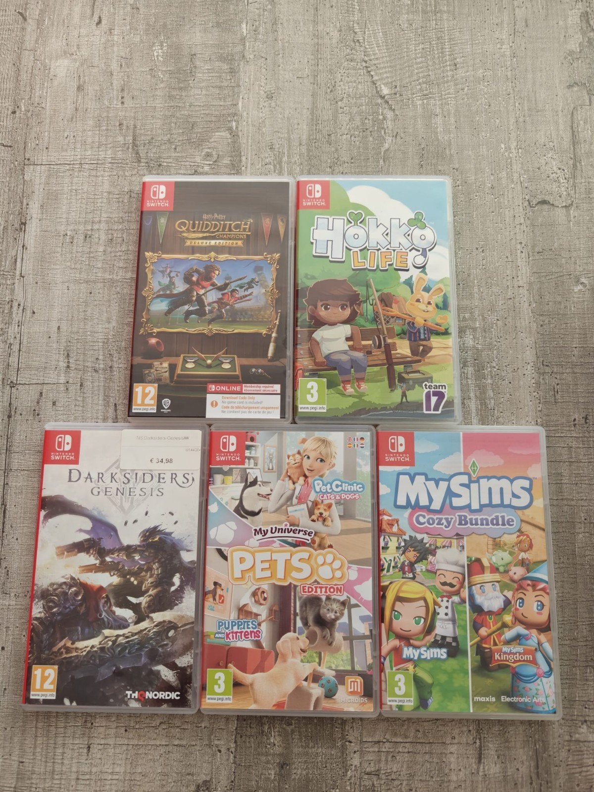 Nintendo Switch: Quidditch, Hokko, Darksiders, Pets, MySims, Spelcomputers en Games, Ophalen of Verzenden, Gebruikt, Overige genres