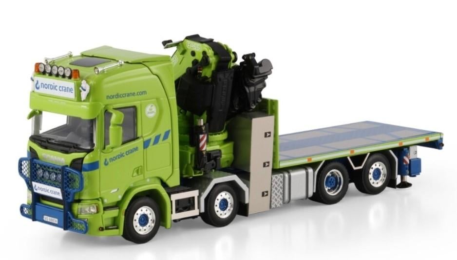 WSI SCANIA R HIGHLINE FASSI AUTOLAADKRAAN - NORDIC CRANE, Hobby en Vrije tijd, Modelauto's | 1:50, Wsi, ., Nieuw, Ophalen of Verzenden