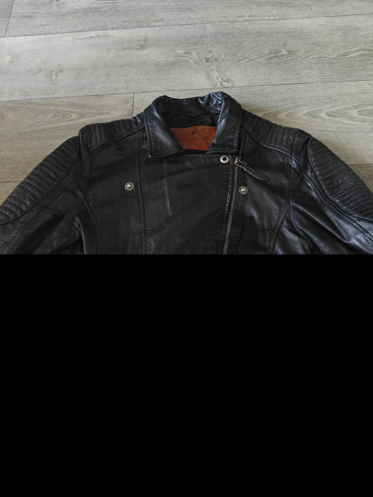 Goosecraft jas leer, Ophalen, Gedragen, Zwart