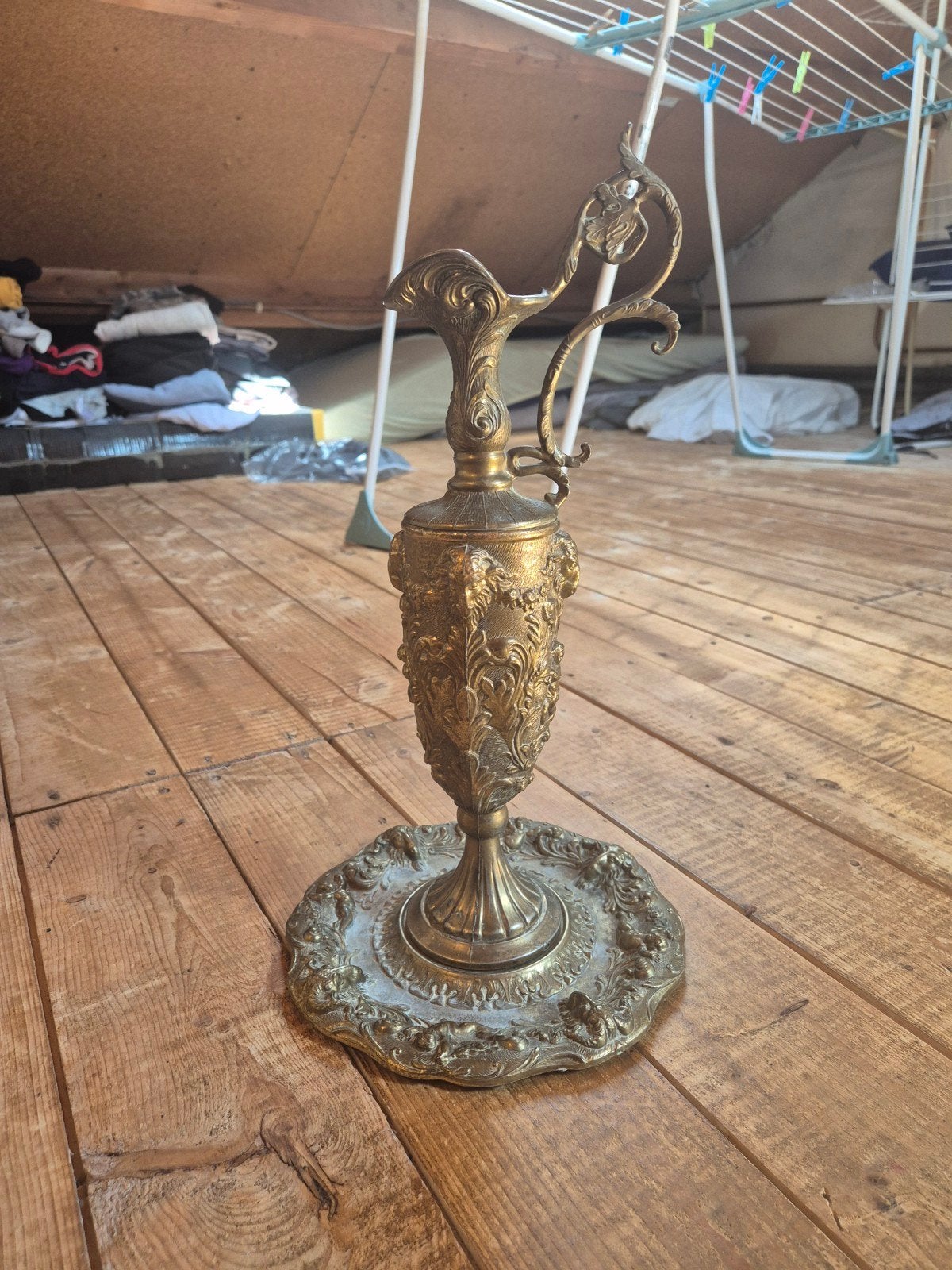 Antieke bronzen kan met schaal, gesigneerd Pelt Rato, Antiek en Kunst, Antiek | Klokken, Ophalen of Verzenden