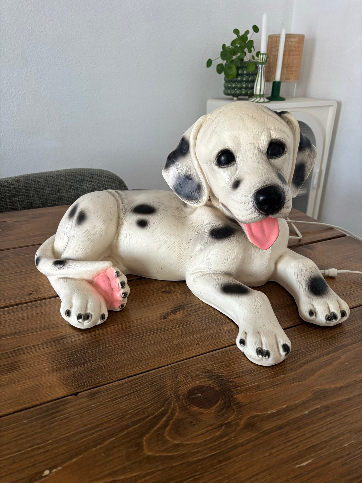 Vintage Heico Dalmatiër lamp, Met schakelaar, Overige merken, Kunststof, Beige