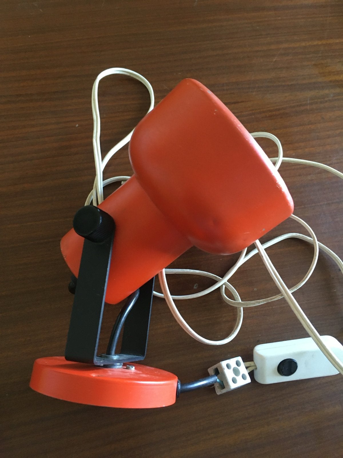 Vintage oranje bureaulamp/spotlight wandlamp, Verzenden