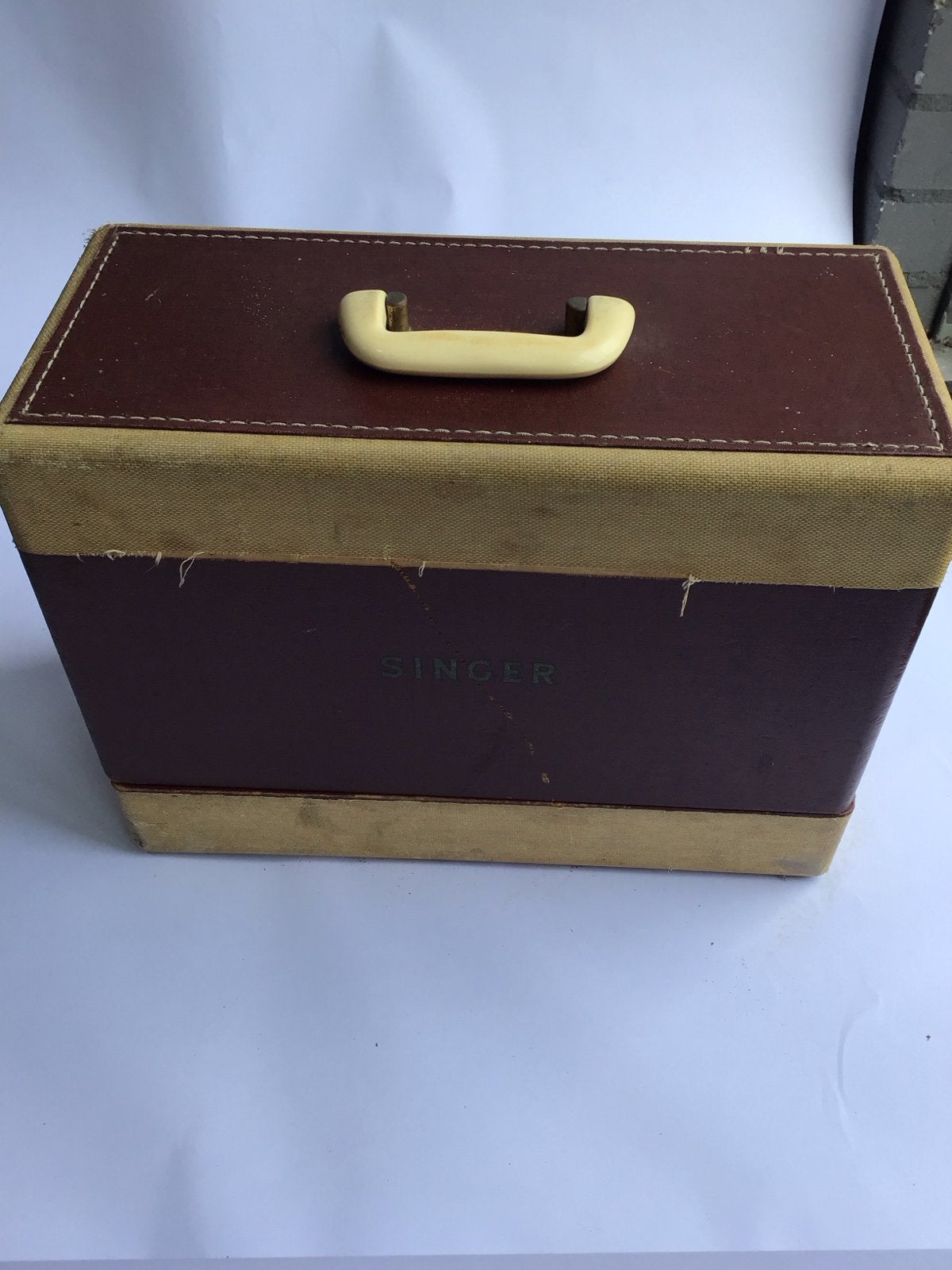 Vintage Singer Naaimachine met Koffer en Accessoires, Ophalen, Gebruikt, Naaimachine, Singer