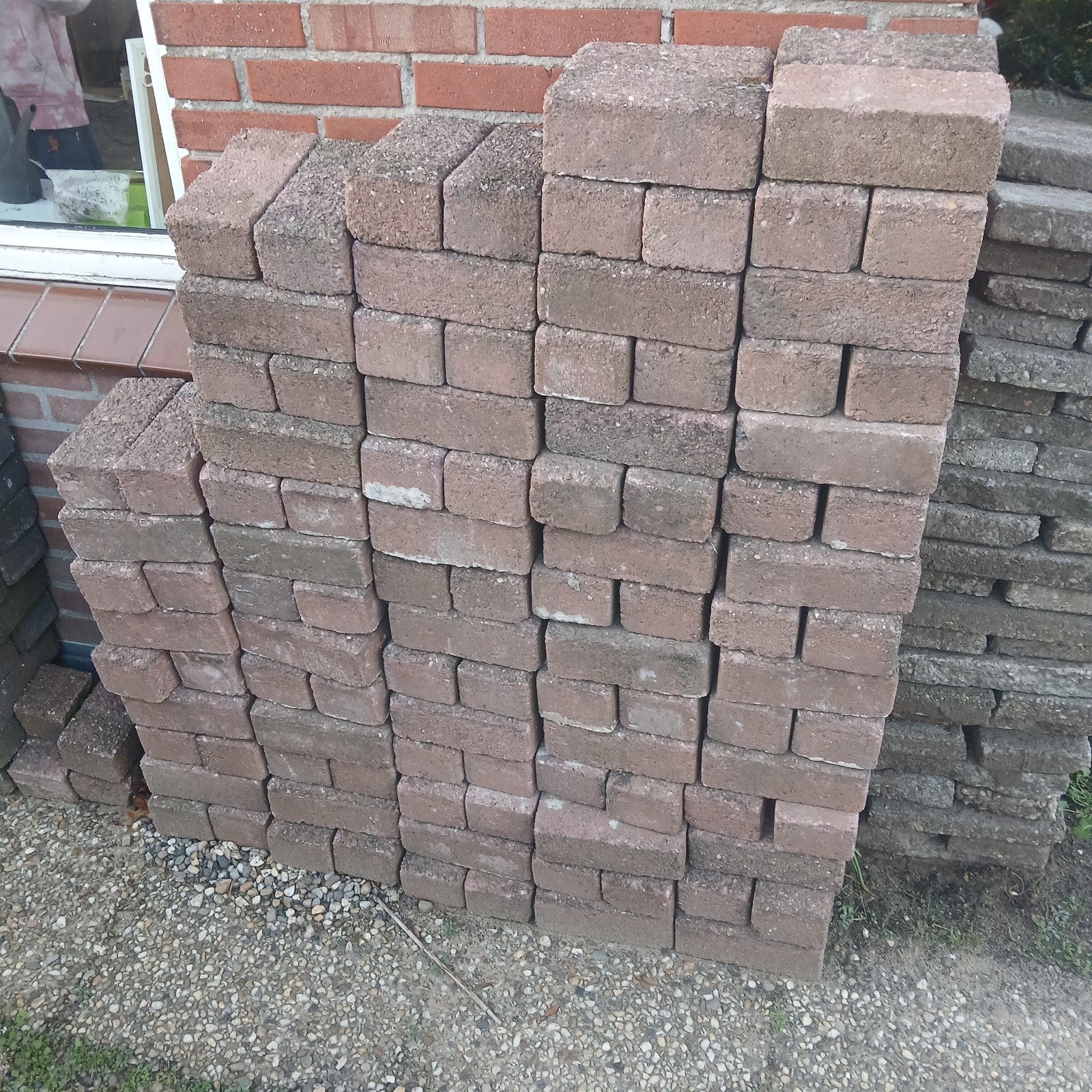 150 stuks rode stenen 21.5 x 10.5 x 8, Tuin en Terras, Ophalen, Beton, Klinkers
