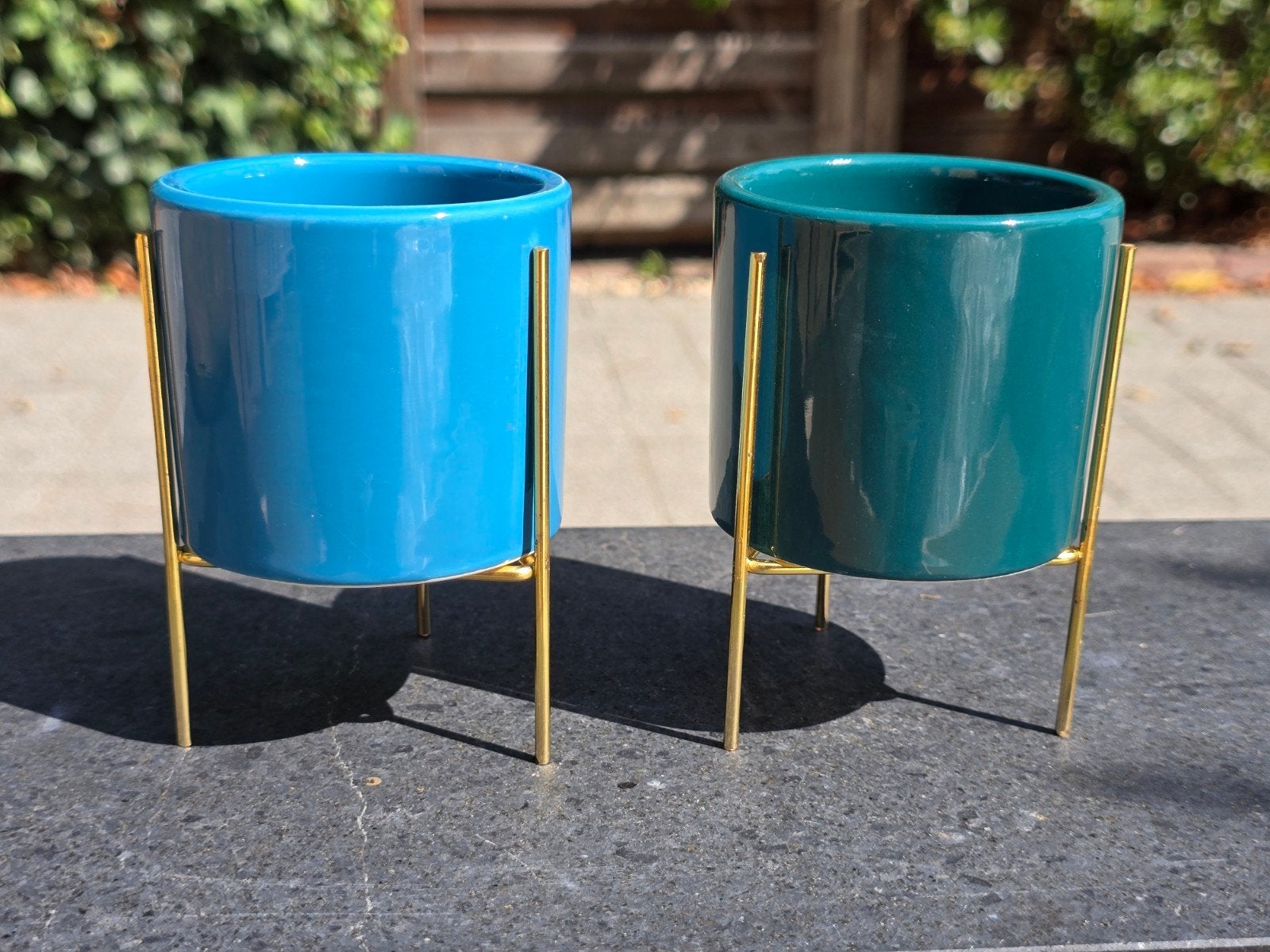 keramiek potjes op rek, Tuin en Terras, Ophalen, Rond, Nieuw, Aardewerk