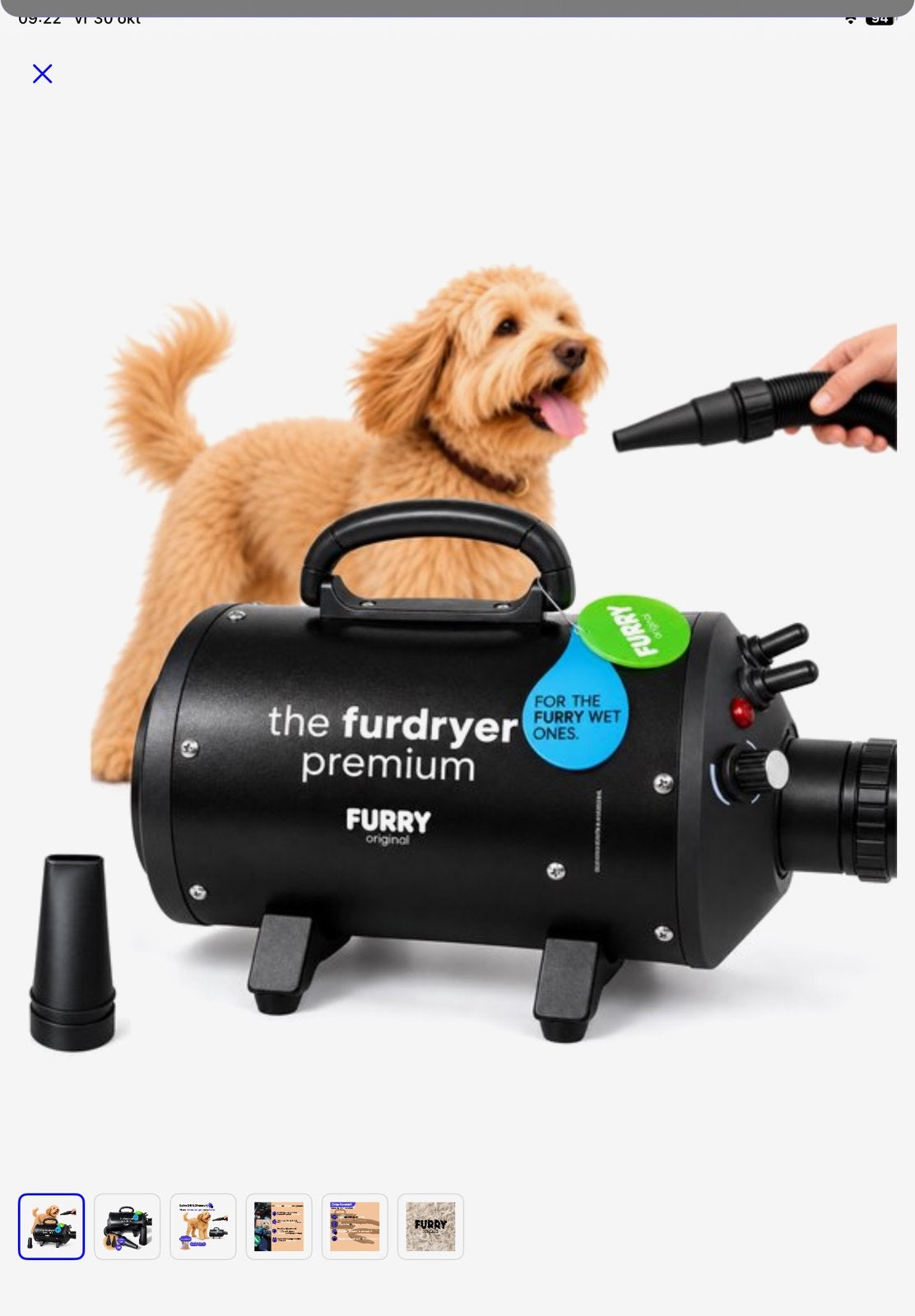 Furry hondenfohn, Dieren en Toebehoren, Ophalen of Verzenden, Nieuw, Waterblazer/föhn