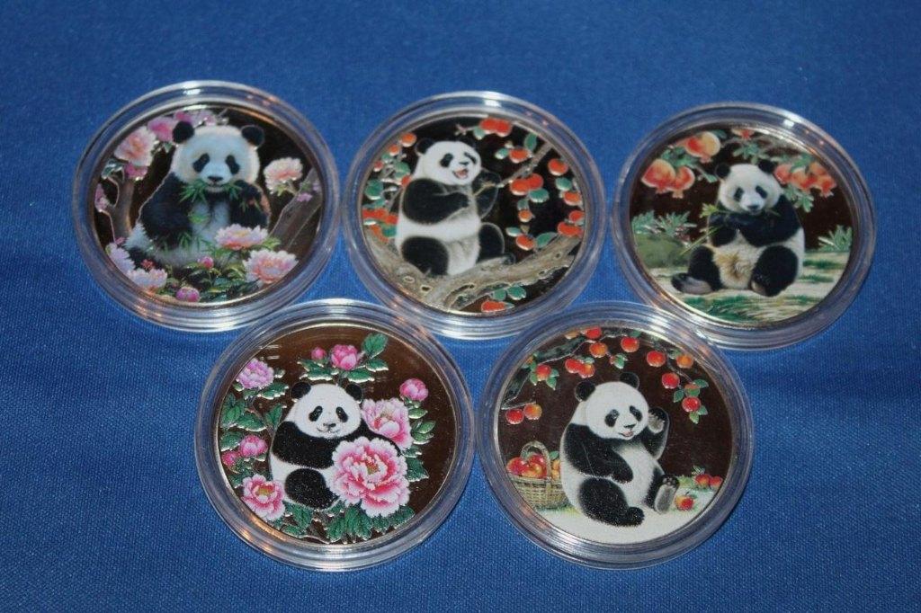 Panda 5 penningen China serie 2, Verzenden, Overige materialen, Buitenland