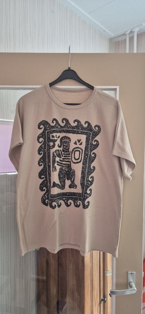 Dames T-shirt bruin, maat L, Kleding | Dames, Bruin, Maat 42/44 (L), Ophalen of Verzenden, Zo goed als nieuw
