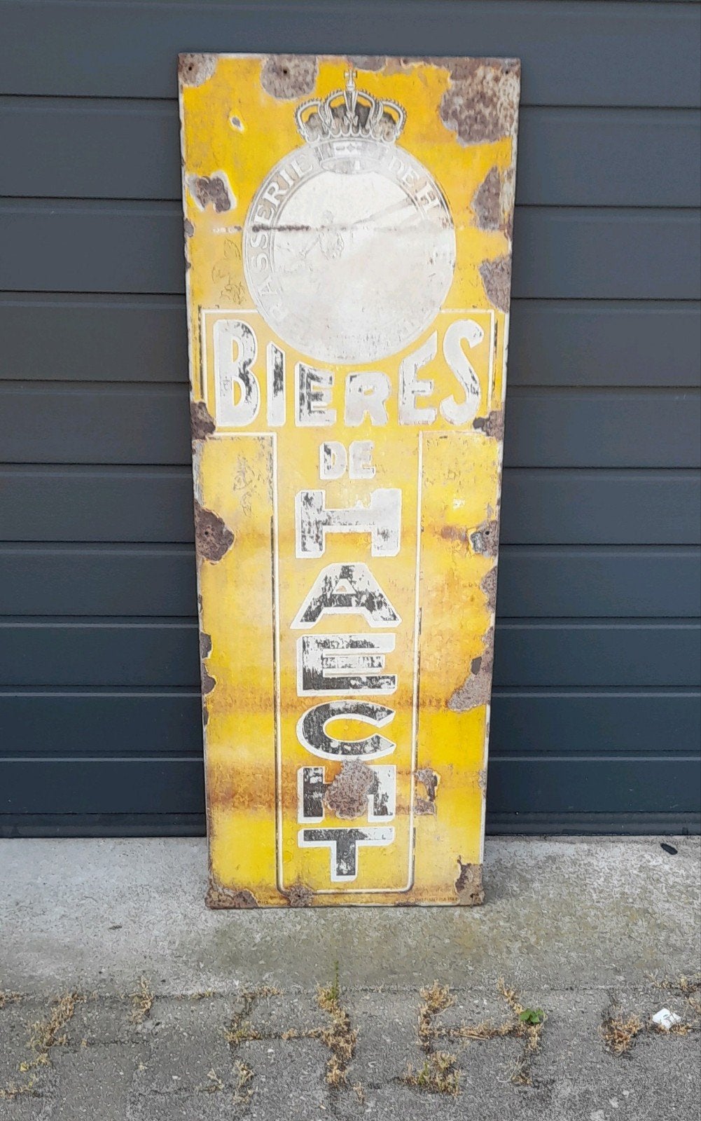 Haecht bord, Ophalen, Gebruikt, Reclamebord