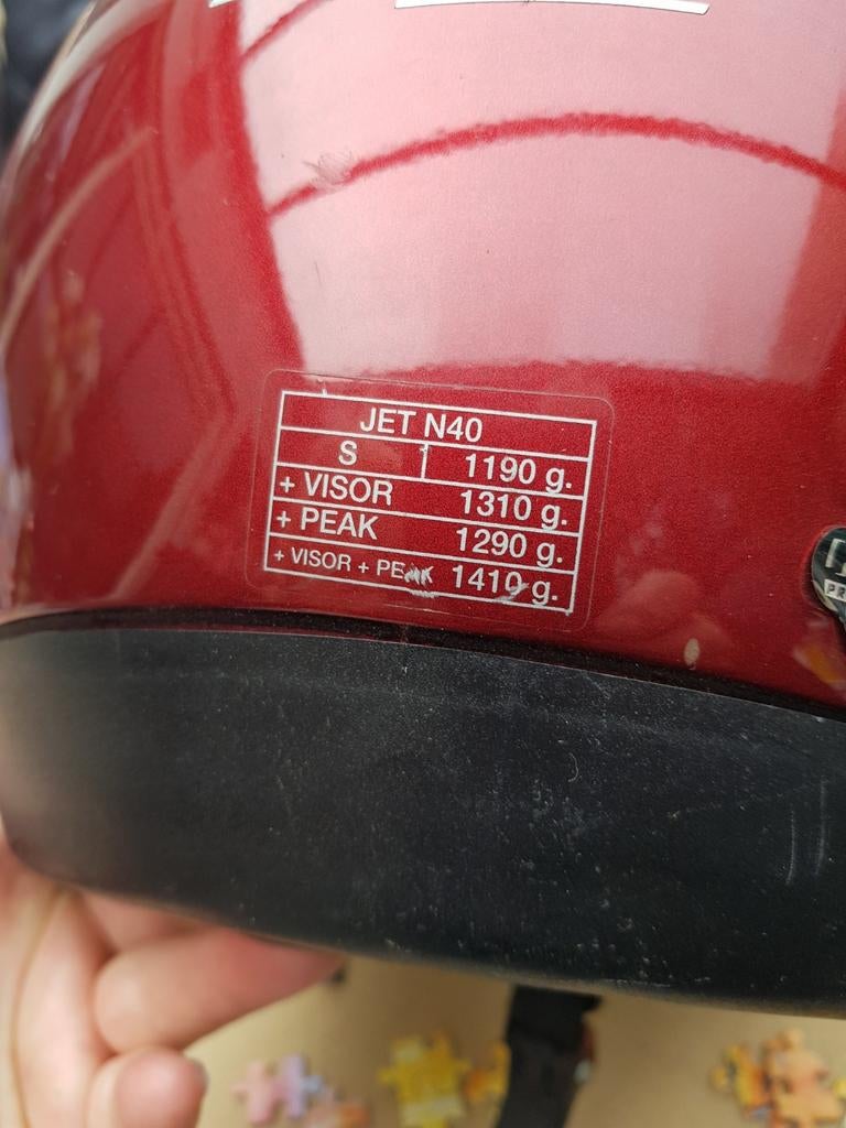 Nolan N40 Jethelm Maat S Rood/Zwart, Jethelm, Ophalen of Verzenden, S, Tweedehands