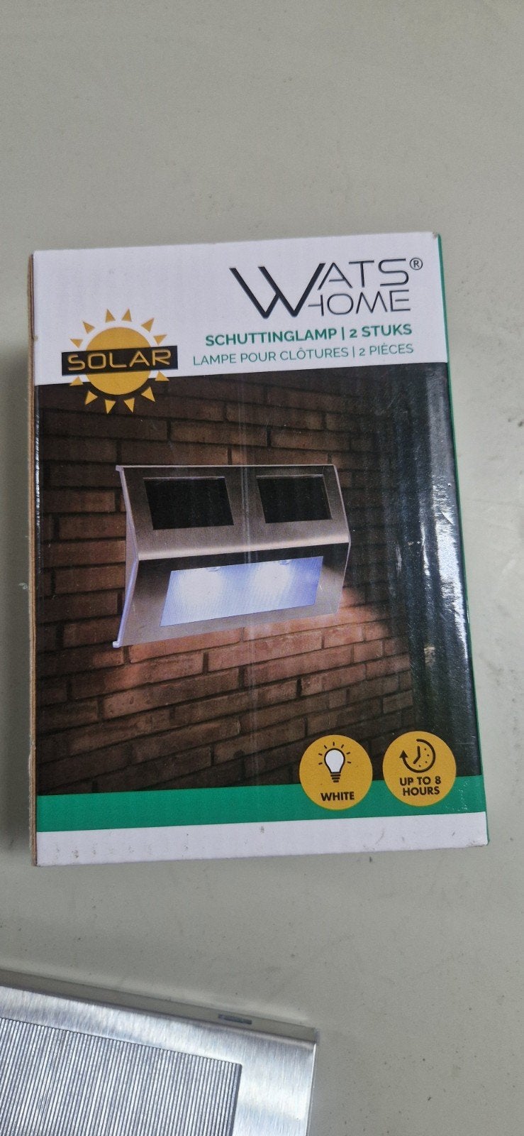 2x Solar Schuttinglamp, Zonne-energie, Wandlamp, Ophalen of Verzenden, Rvs