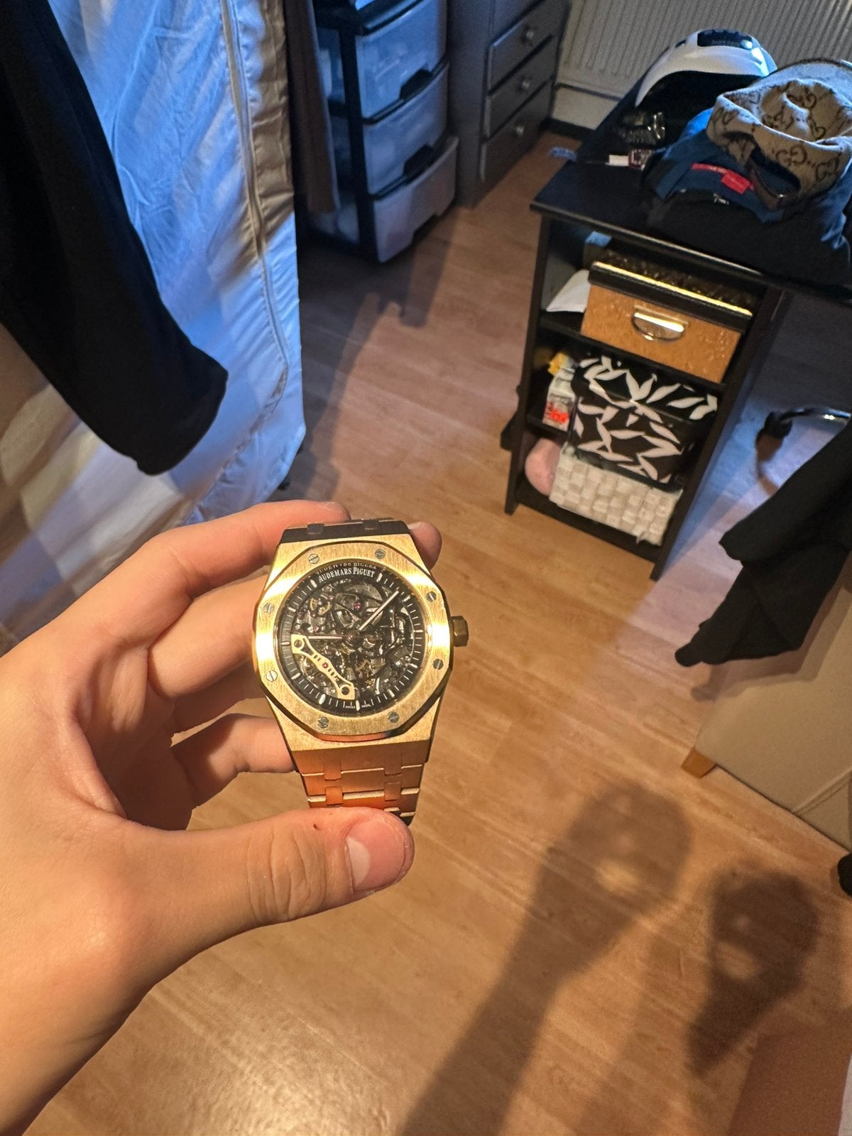 Audemars Piquet Skeleton ( extra schakels), Sieraden, Tassen en Uiterlijk, Overige merken, Staal, Polshorloge, Ophalen of Verzenden