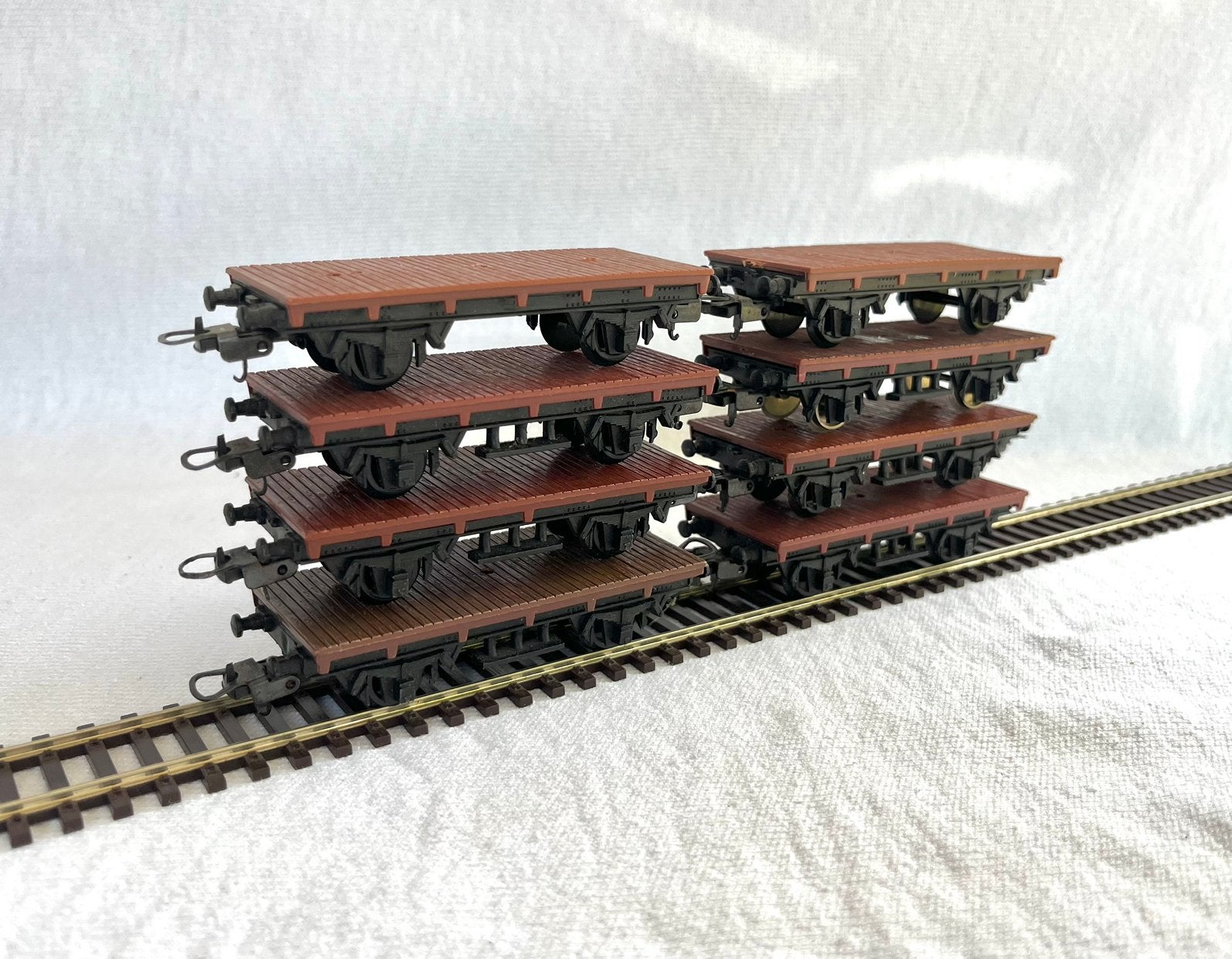 8x Lima Platte wagens H0, Gebruikt, Gelijkstroom, Wagon, Ophalen of Verzenden