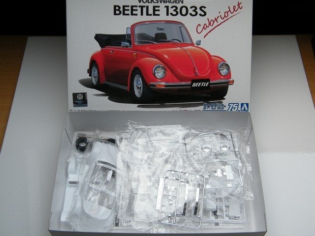 Modelbouw VW Kever Cabrio – Volkswagen bouwmodel 1:24, Overige merken, Aoshima, Groter dan 1:32, Nieuw