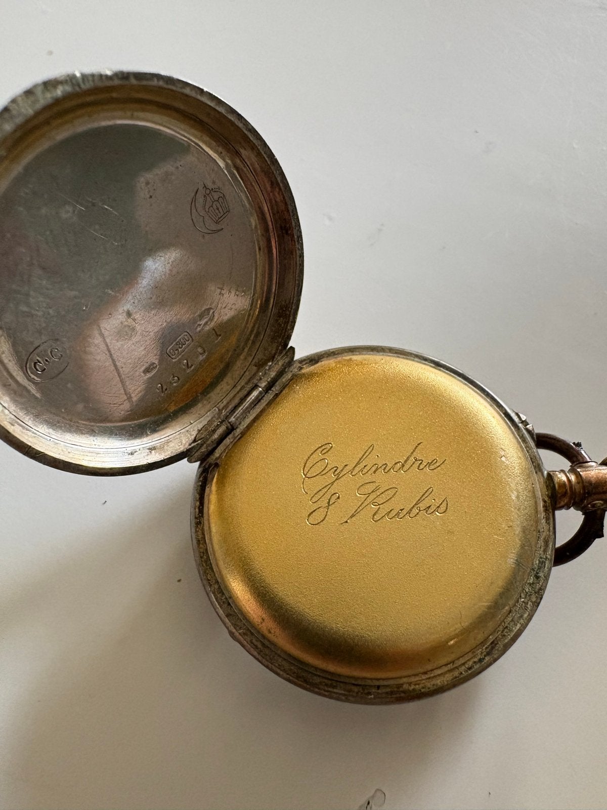 Antiek Zakhorloge - Cylindre 8 Rubis, Sieraden, Tassen en Uiterlijk, Overige materialen, Zakhorloge, Verguld, Voor 1900