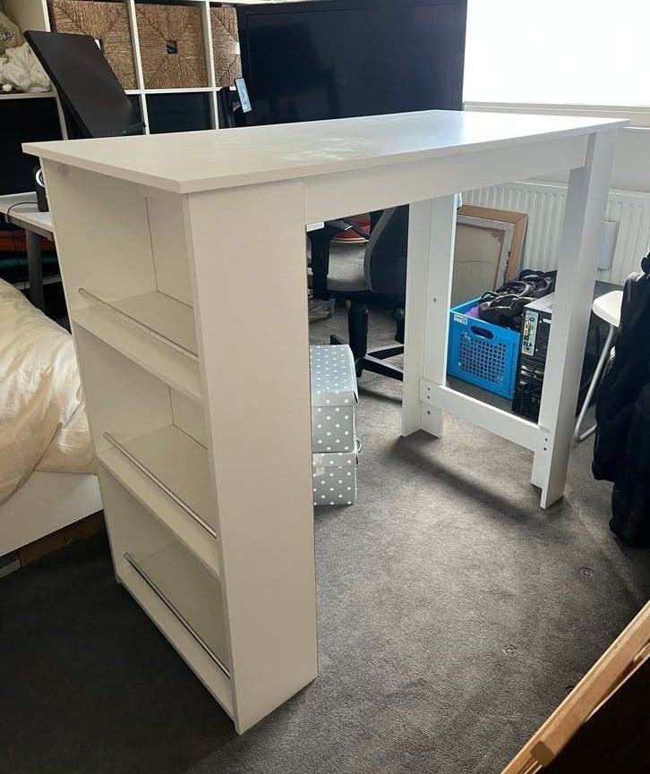 Bureau / bar tafel wit, Ophalen, Rechthoekig, 100 tot 150 cm, 50 tot 100 cm