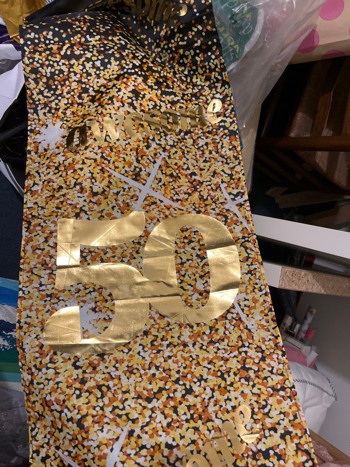 Awesome 50 Banner - Feestversiering voor 50e Verjaardag, Ophalen of Verzenden, Nieuw, Versiering, Verjaardag