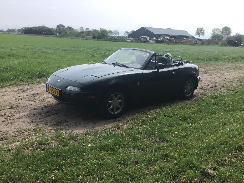 Mazda MX-5 1.6 I 1995 Groen, Auto's, Achterwielaandrijving, Zwart, 4 cilinders, Origineel Nederlands