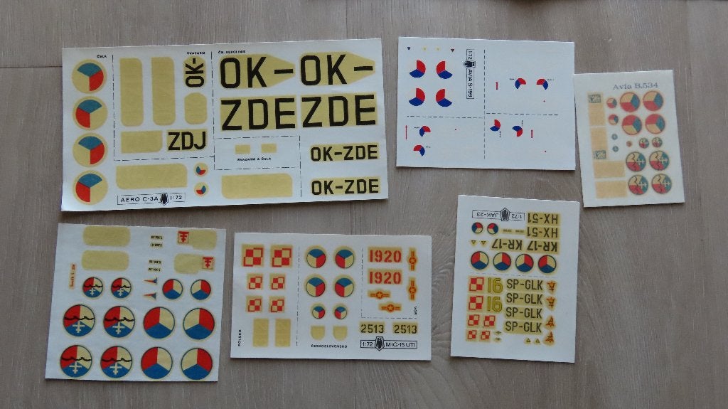 Decals vliegtuigen civiel/militair 1/72, Ophalen of Verzenden, Gebruikt, 1:72 tot 1:144, Overige merken