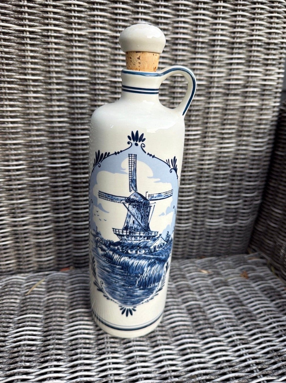 Delfts Blauwe Bols Jenever Kruik - Molen Decor, Ophalen of Verzenden