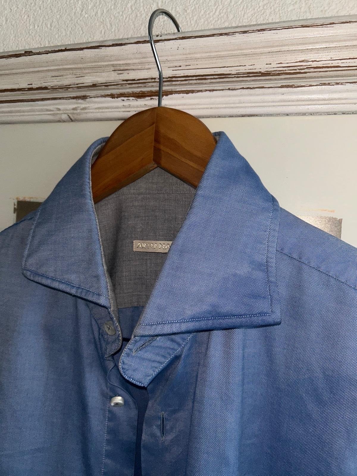 Artu Napoli Heren overhemd - Blauw - Maat 41, Ophalen of Verzenden, Zo goed als nieuw, Blauw, Halswijdte 41/42 (L)