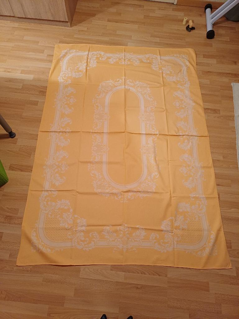 Katoenen tafelkleed zalmroze met decoraties, Ophalen of Verzenden, Rechthoek, Binnen