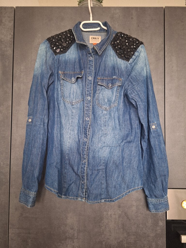 Only spijkerblouse maat 36, Ophalen of Verzenden, Gedragen, Maat 36 (S), Blauw