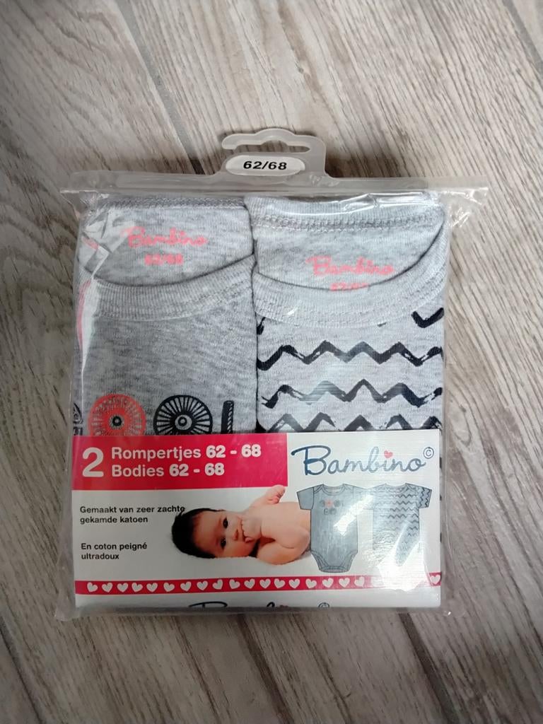 2-pack Bambino Rompertjes Maat 62-68, Kinderen en Baby's, Nacht- of Onderkleding, Nieuw, Ophalen of Verzenden, Bambino