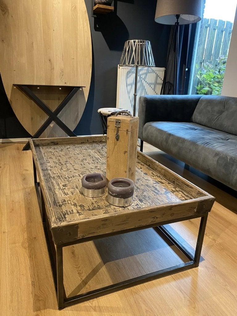 Landelijke salontafel, Huis en Inrichting, Tafels | Salontafels, Ophalen, 100 tot 150 cm, Nieuw, 50 tot 100 cm