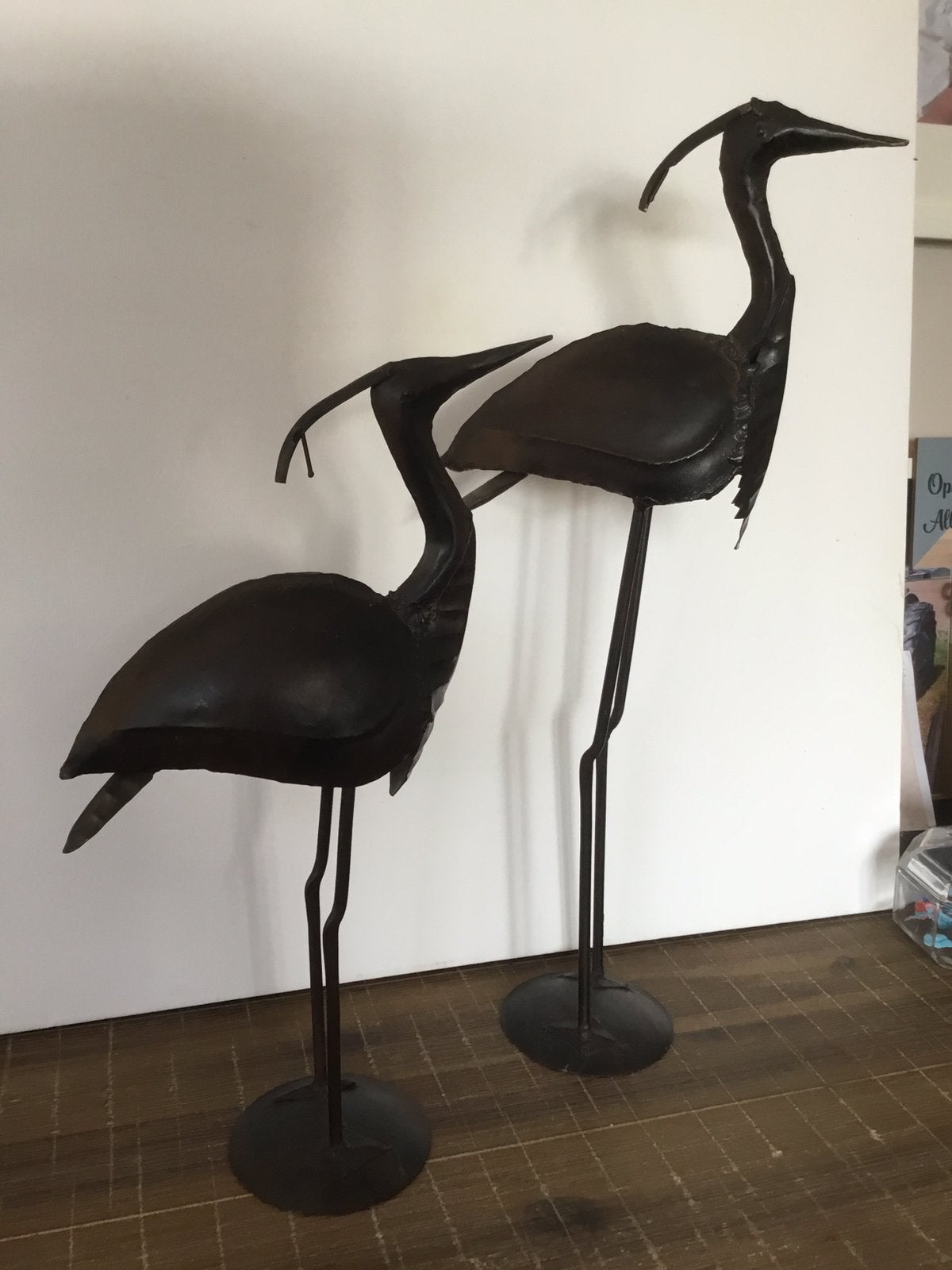 2 decoratieve vogels metaal, Antiek en Kunst, Kunst | Designobjecten, Ophalen of Verzenden