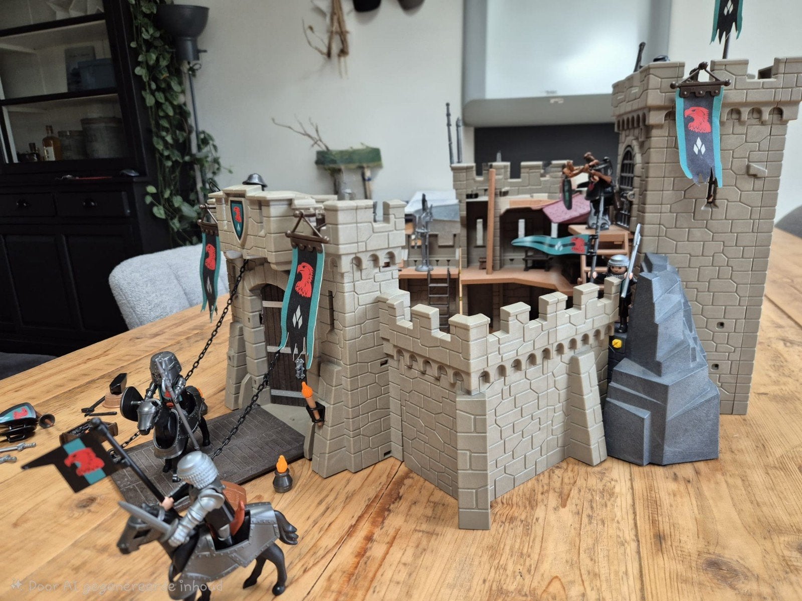 Playmobil Ridderkasteel met ridders en accessoires, Complete set, Ophalen of Verzenden, Zo goed als nieuw, Kasteel/Fort