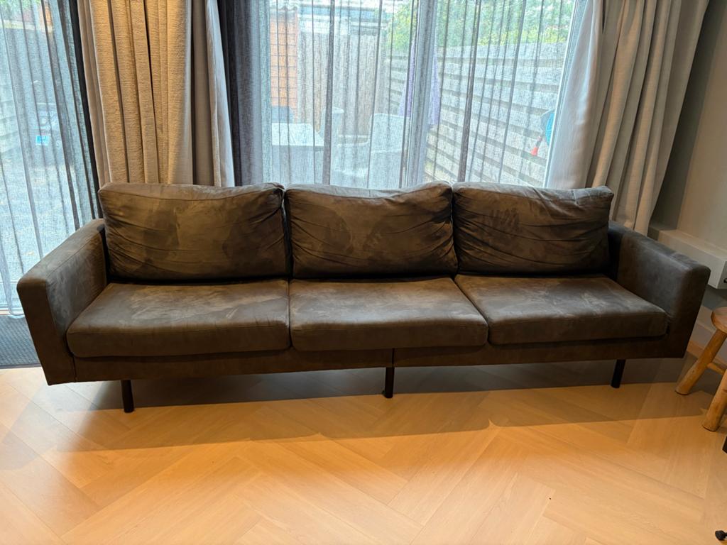 4 zits bank antraciet, Huis en Inrichting, Ophalen, 250 tot 300 cm, Gebruikt, 75 tot 100 cm