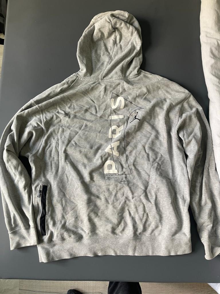 Jordan x PSG Hoodie Grijs - Maat XL, Ophalen of Verzenden, Zo goed als nieuw, Maat 56/58 (XL), Grijs